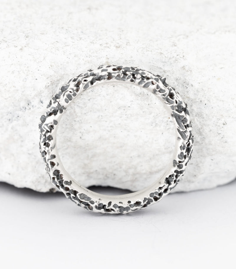Silber Ring Korallenstruktur schmal Gr. 56