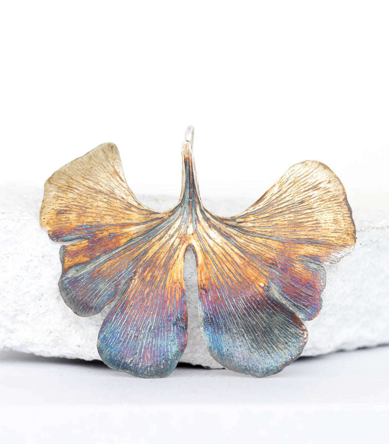 Silber Anhänger Ginkgoblatt