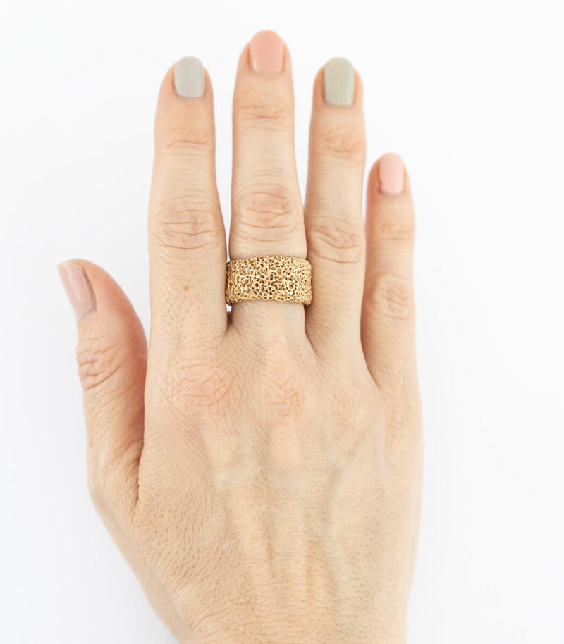 Bronze Ring Korallenstruktur Gr. 59