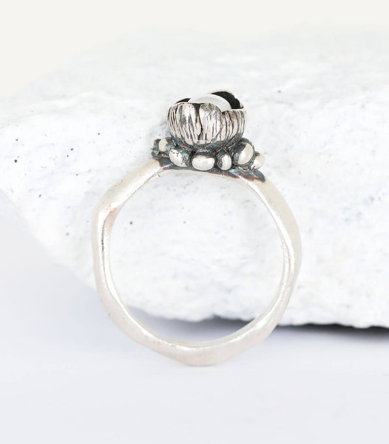 Silber Ring Blütenkelch Gr. 53