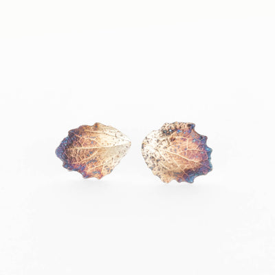 Poplar Stud Earrings Silver