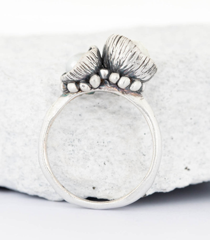 Silber Ring Blütenkelch Gr. 57
