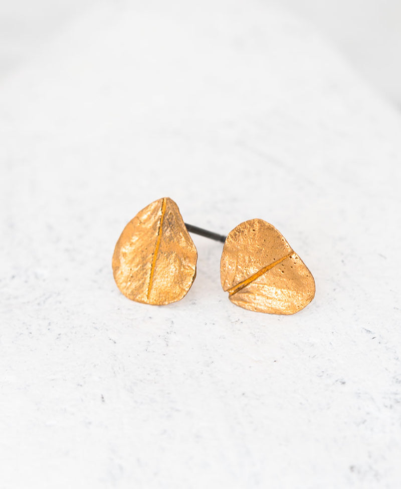 Bronze Ohrstecker Kleeblatt