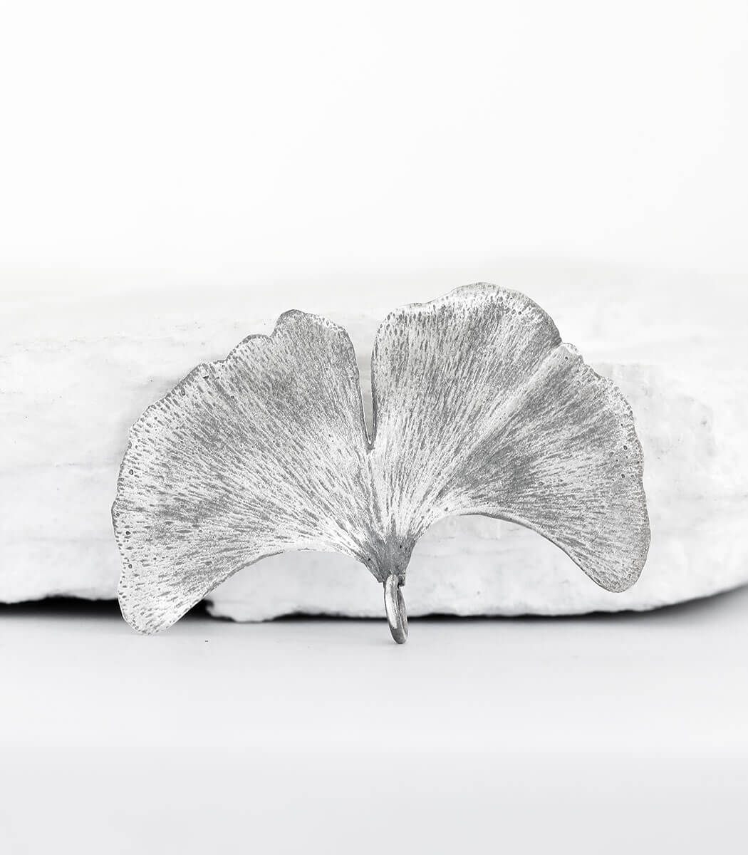 Silber Anhänger Ginkgoblatt