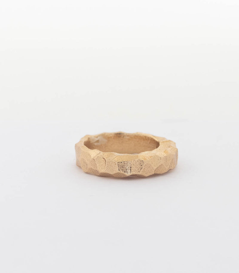 Bronze Ring breit facettiert Gr. 54