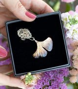 Silber Anhänger Ginkgoblatt