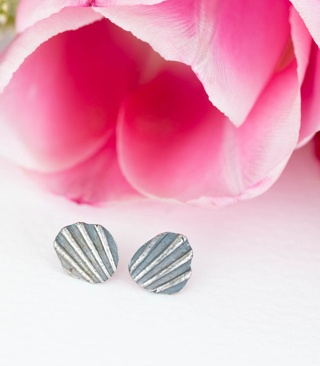 Silver earrings shell