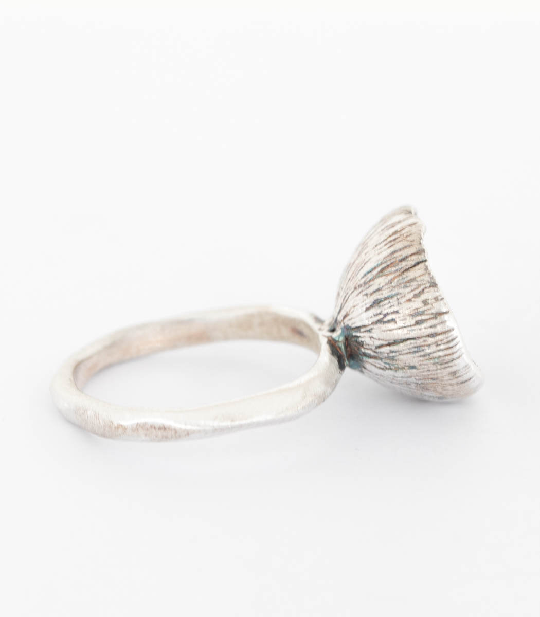 Silber Ring Blüte Perle Gr. 56