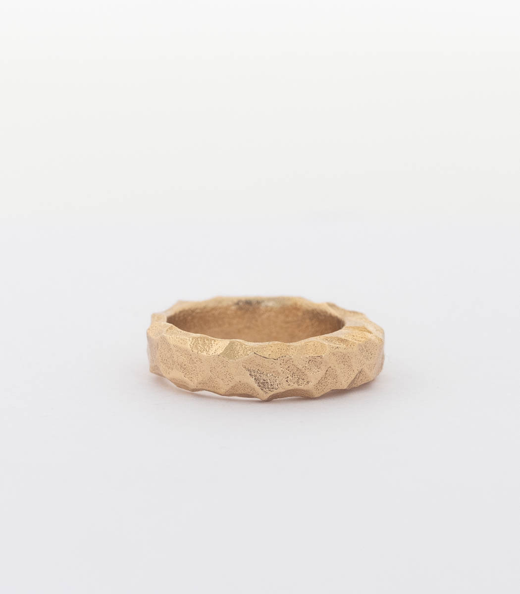 Bronze Ring breit facettiert Gr. 55