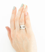 Silber Ring Lochgestein Gr. 53