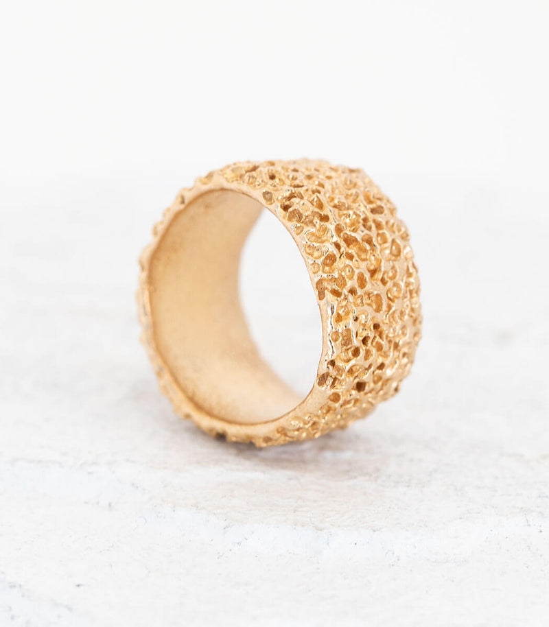 Bronze Ring Korallenstruktur Gr. 48