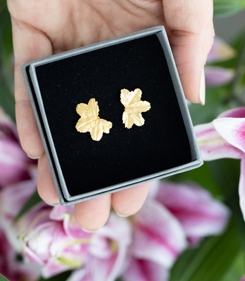 Gold Ohrstecker Frauenmantel