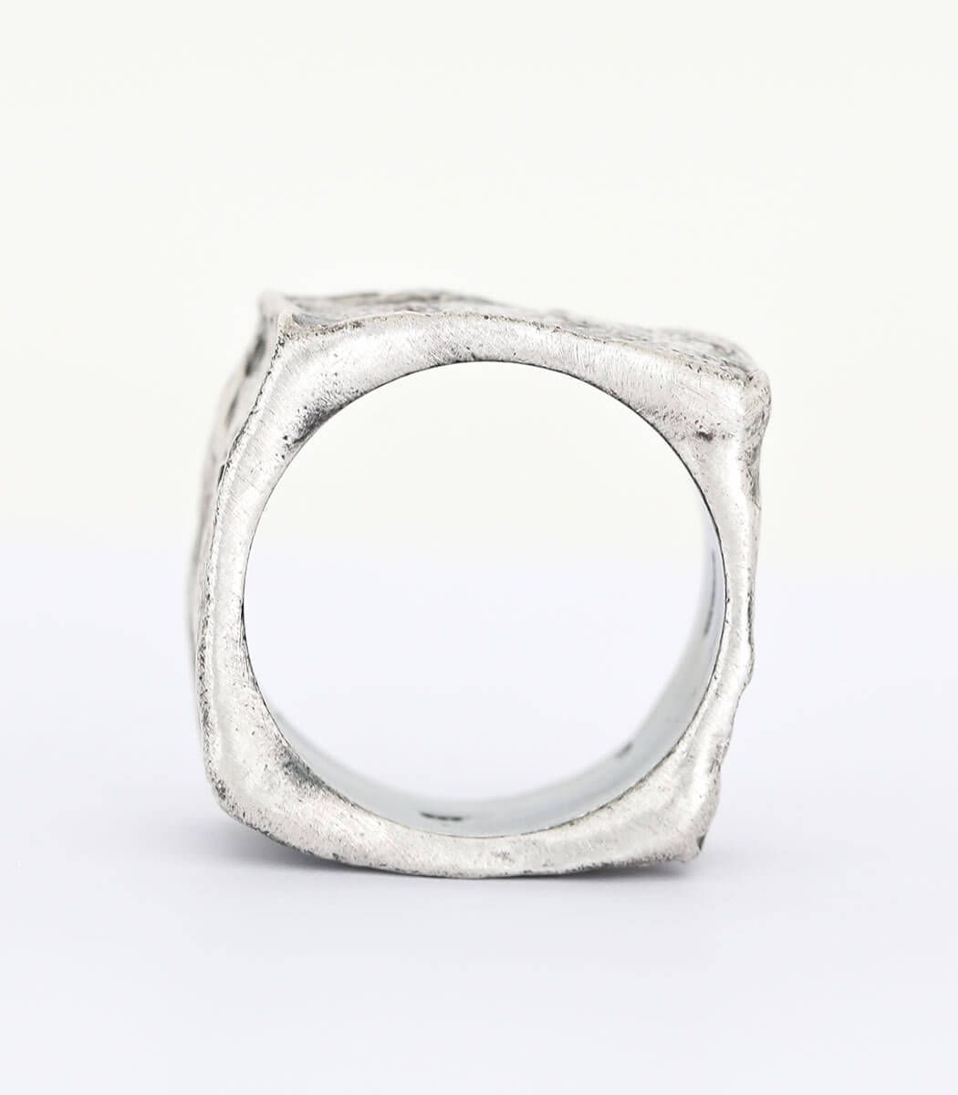 Silber Ring Steinstruktur Gr. 53