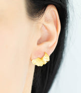 Gold Ohrstecker Ginkgoblatt