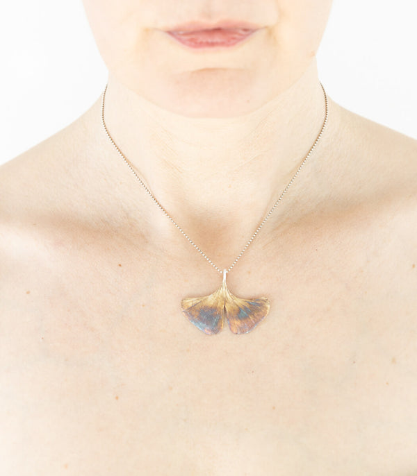 Silber Anhänger Ginkgoblatt