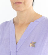 Silber Brosche Kastanie