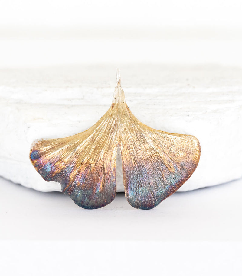 Silber Anhänger Ginkgoblatt