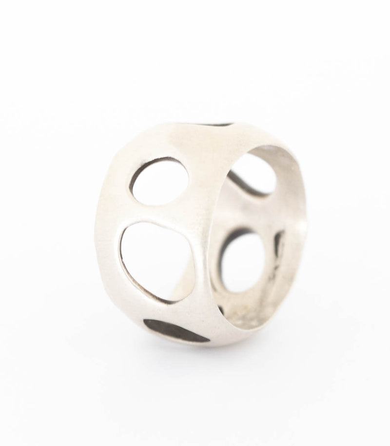 Silber Ring Lochgestein Gr. 53