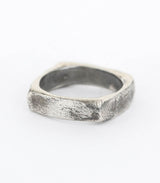 Silber Ring Steinstruktur schmal Gr. 55