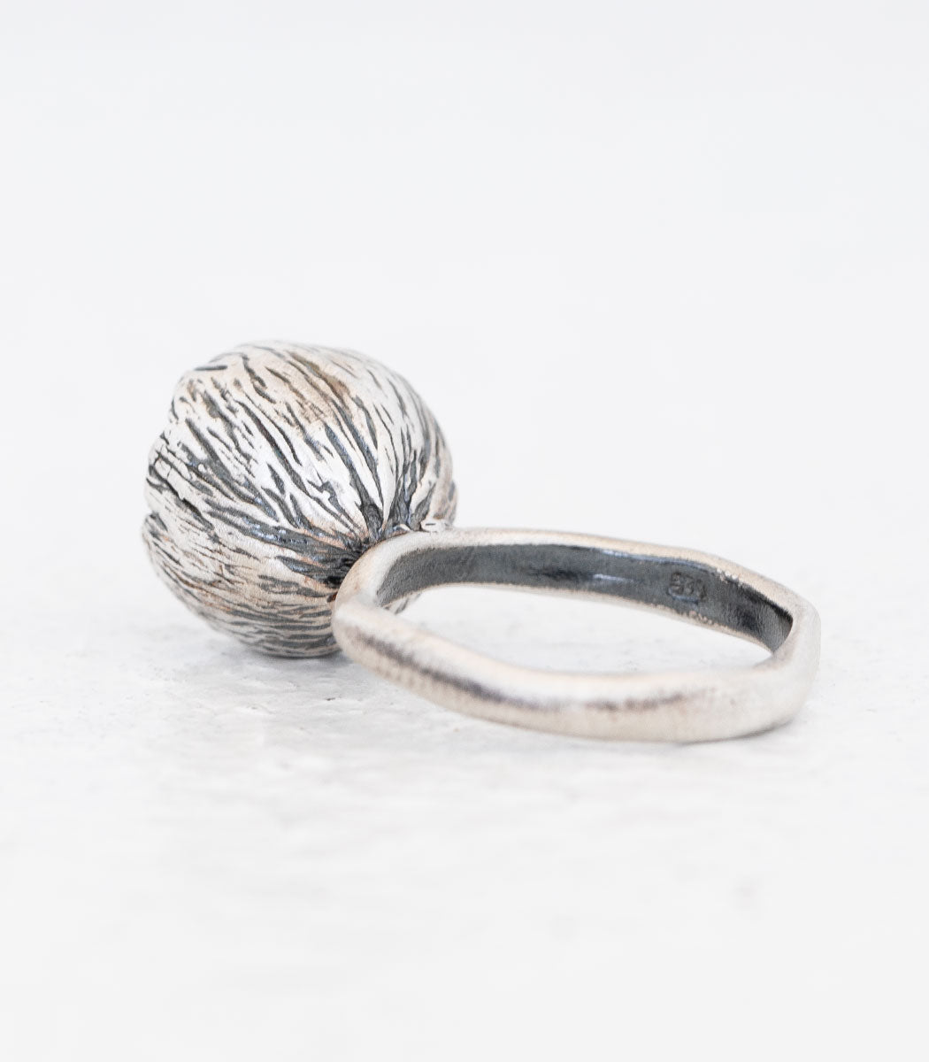 Silber Ring Blüte Perle Gr. 52
