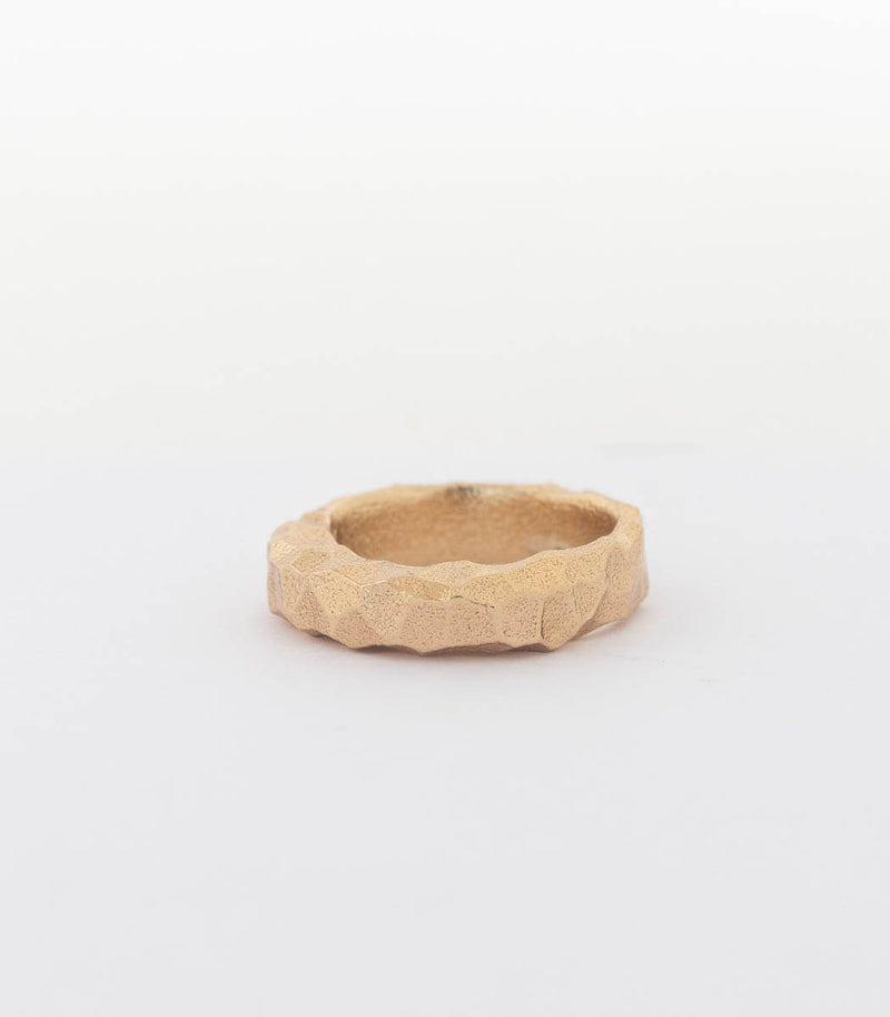 Bronze Ring breit facettiert Gr. 54