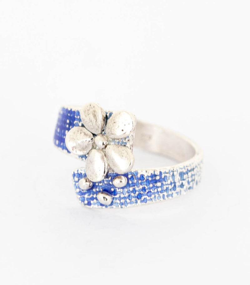 Silber Ring Blume Gr. 55