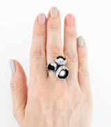 Silber Ring 3 Blüten Gr. 53