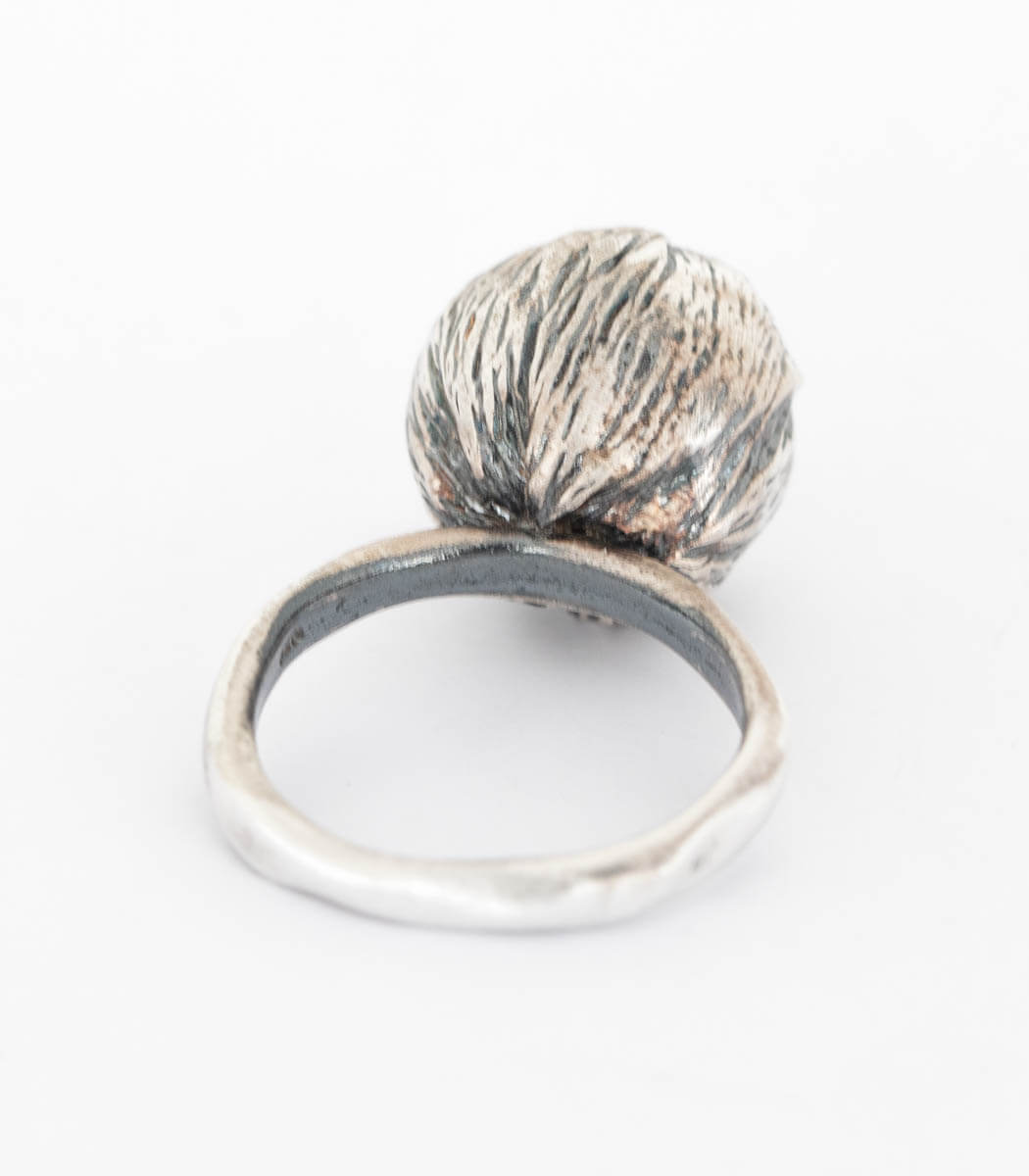 Silber Ring Blüte Perle Gr. 54
