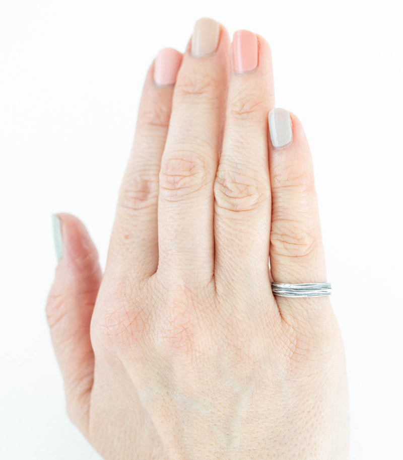 Silber Ring Gras Gr. 51