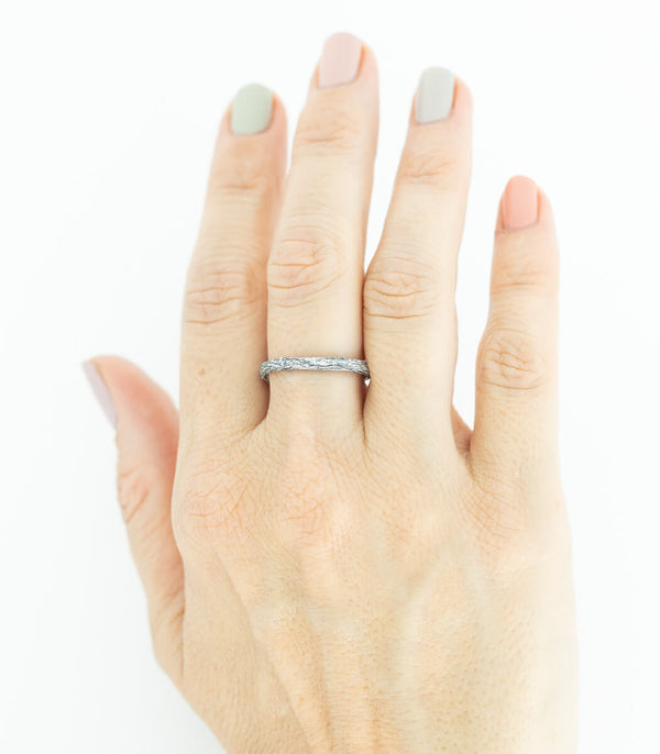 Ring Silber Baumrinde Gr.60