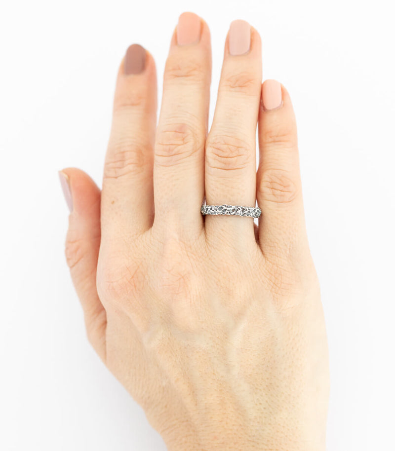 Silber Ring Korallenstruktur schmal Gr. 56