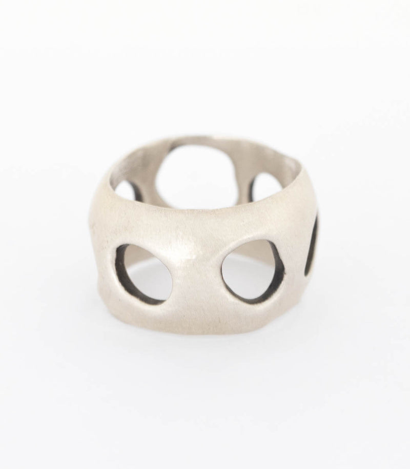 Silber Ring Lochgestein Gr. 53