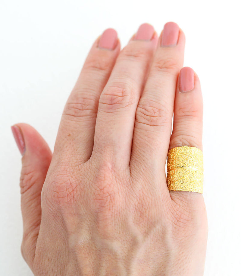 Ring Gold Salbei Gr. 50