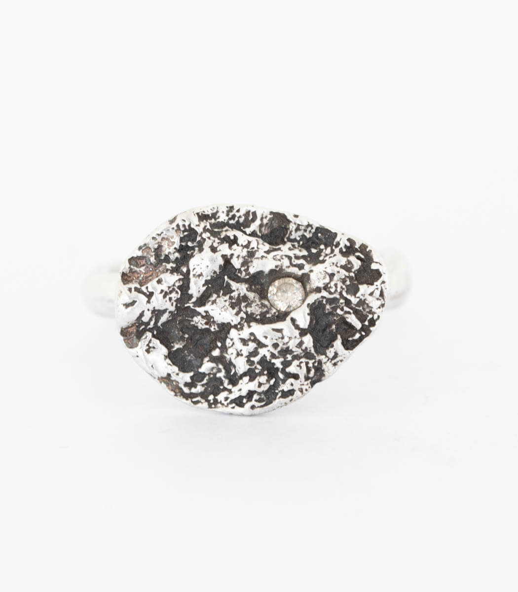 Silber Ring Stein Gr. 57