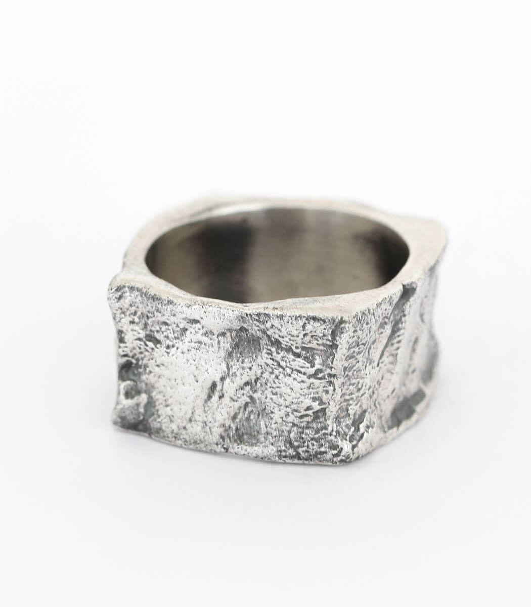 Silber Ring Steinstruktur Gr. 55