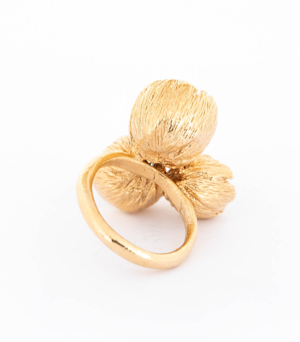 Bronze Ring 3 Blüten Gr. 55