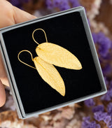 Gold Ohrhänger Salbeiblatt