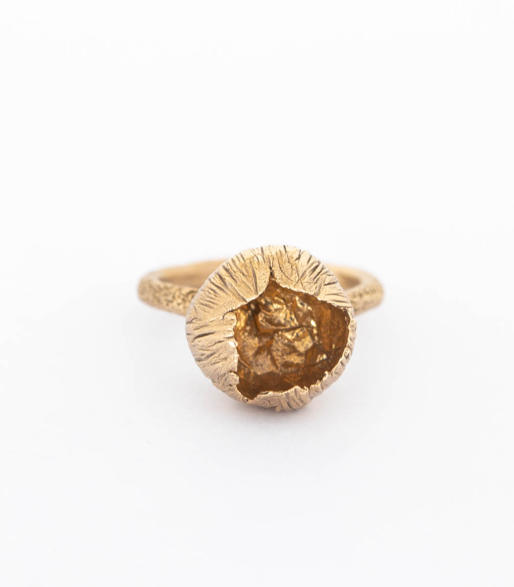 Bronze Ring Blüte Gr. 54