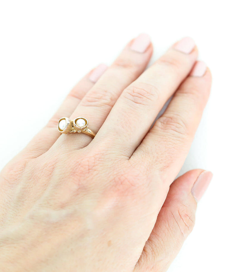Bronze Ring Blütenkelch Gr. 52