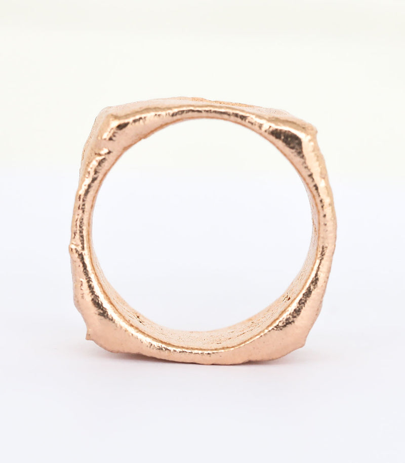Bronze Ring Steinstruktur Gr. 56