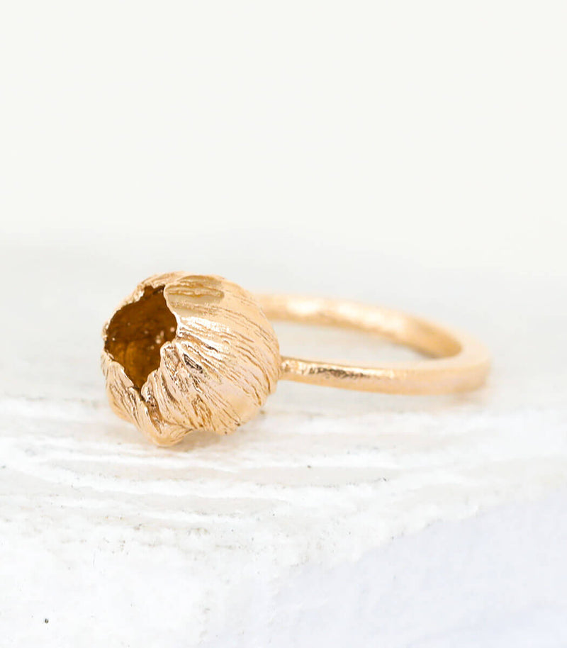Bronze Ring Blüte Gr. 59