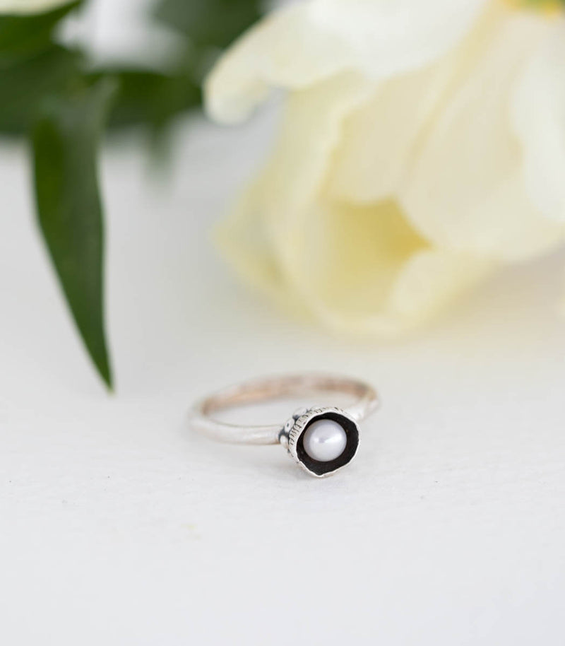 Silber Ring Blütenkelch Gr. 55