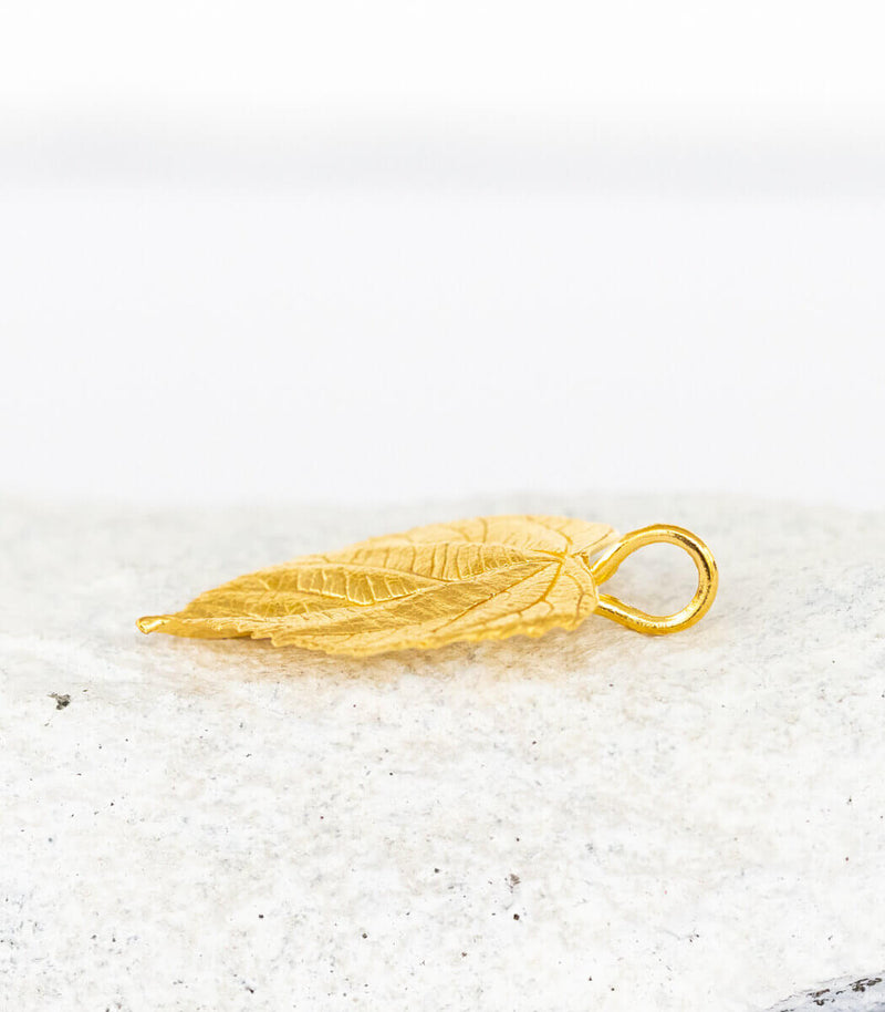 Gold Anhänger Lindenblatt