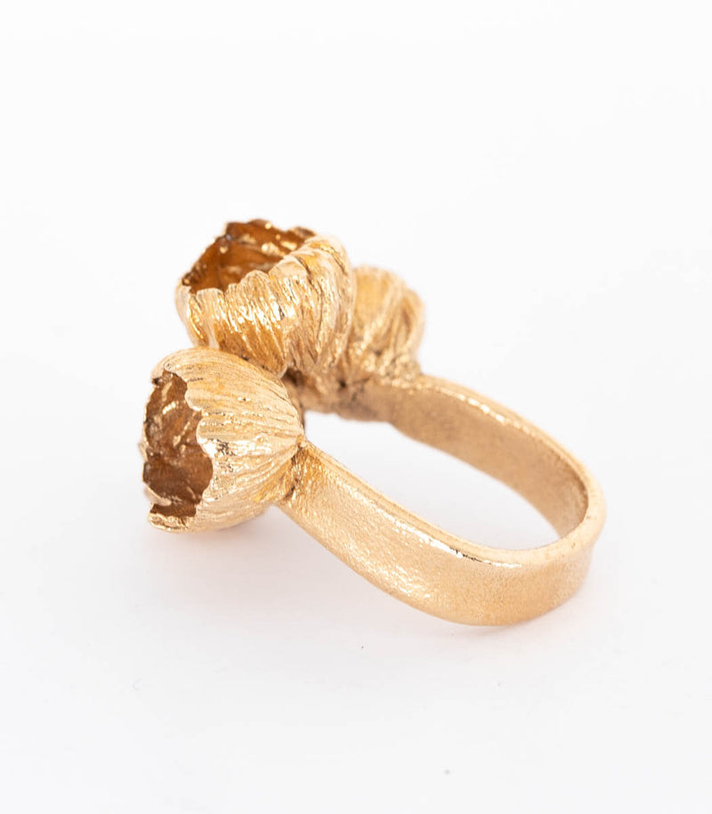 Bronze Ring 4 Blüten Gr. 52