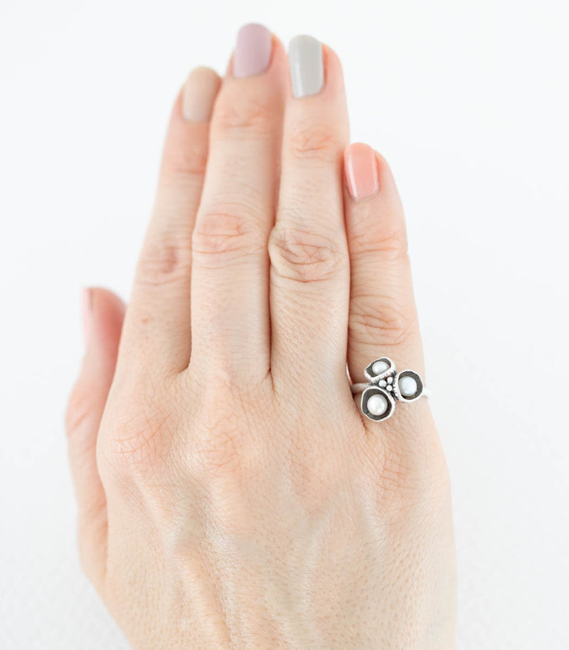 Silber Ring Blütenkelch Gr. 50