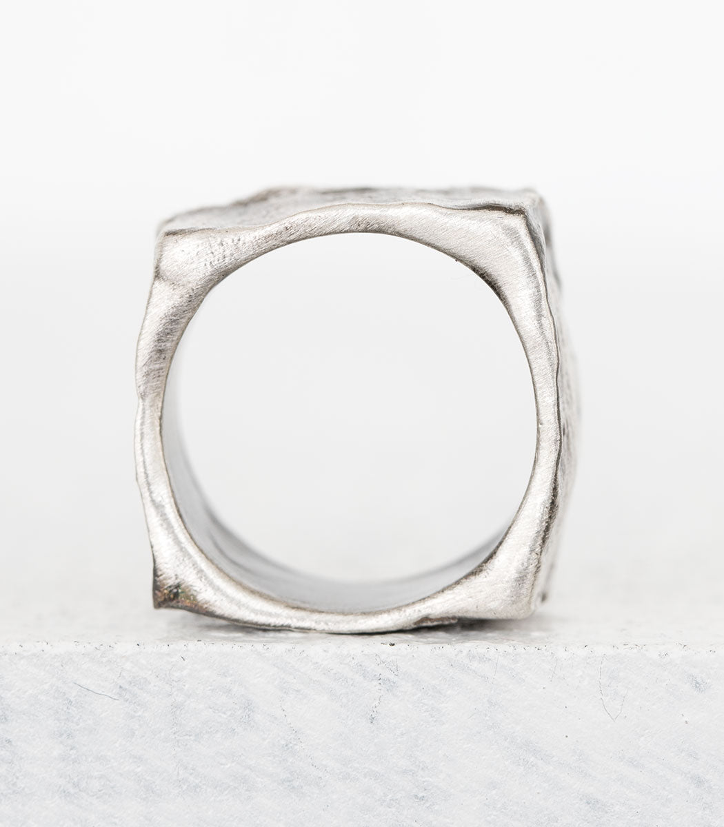 Silber Ring Steinstruktur Gr. 61