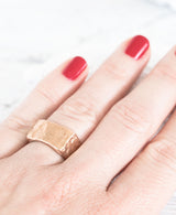 Bronze Ring Steinstruktur Gr. 55